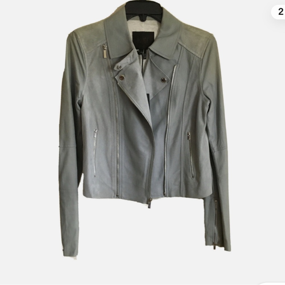 Paige - Blue Fog Moto Jacket